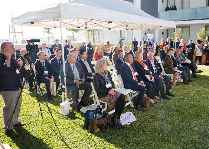 Guests at the Official opening of Harts Landing.