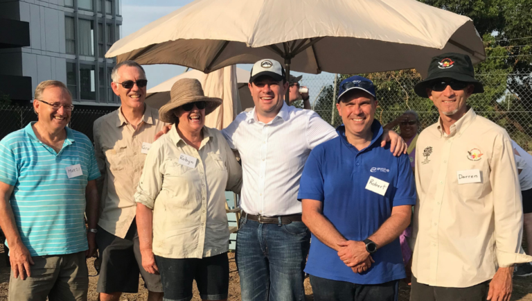 Members of the Thornton Community Garden Steering Group with Stuart Ayres MP